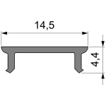 Deko-Light, Profil Abdeckung, Abdeckung P-01-10, Kunststoff, Teiltransparent 75% Transmission, Tiefe: 1000 mm, Breite: 14.5 mm, Höhe: 4.4 mm