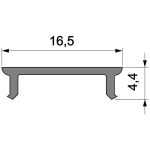 Deko-Light, Profil Abdeckung, Abdeckung P-01-12, Kunststoff, Transparent 95% Transmission, Tiefe: 1000 mm, Breite: 16.5 mm, Höhe: 4.4 mm