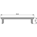 Deko-Light, Profil Abdeckung, Abdeckung P-01-20, Kunststoff, Transparent 95% Transmission, Tiefe: 1000 mm, Breite: 24.5 mm, Höhe: 4.5 mm