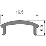 Deko-Light, Profil Abdeckung, Abdeckung F-01-12, Kunststoff, Transparent 95% Transmission, Tiefe: 2000 mm, Breite: 16.5 mm, Höhe: 6.5 mm