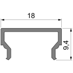 Deko-Light, Profil Abdeckung, Abdeckung H-01-12, Kunststoff, Teiltransparent 75% Transmission, Tiefe: 1000 mm, Breite: 18 mm, Höhe: 9.4 mm