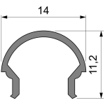 Deko-Light, Profil Abdeckung, Abdeckung R-01-08, Kunststoff, Satiniert 40% Transmission, Tiefe: 1000 mm, Breite: 14 mm, Höhe: 11.15 mm