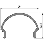 Deko-Light, Profil Abdeckung, Abdeckung R-01-15, Kunststoff, Teiltransparent 75% Transmission, Tiefe: 2000 mm, Breite: 21 mm, Höhe: 13.15 mm