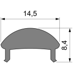 Deko-Light, Profil Abdeckung, Abdeckung L-01-10, Kunststoff, Transparent 95% Transmission, Tiefe: 1000 mm, Breite: 14.5 mm, Höhe: 7.18 mm