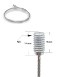 Drahtseil Ø 1,5 mm, 7x7, mit Zamak-Gewindeterminal M6 x 9 mm / 10 mm, Stahl verzinkt | Länge 500 mm