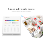 MiBoxer RGB+CCT Wandcontroller Touch Panel 4 Zonen 2.4GHZ | 3V (2x AAA) Batterie | B4 | Wandaufbau