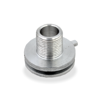 Nippel für Stromschienenadapter | Aluminium | drehbar - abgerundete Ausführung | M13x1 Gewindelänge 12mm