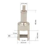 Drahtseilhalter / Gripper 20, Displayhalter, Klemmhalter, 13mm Plattendicke, für Drahtseil Ø 1,5mm-2,0mm | vernickelt