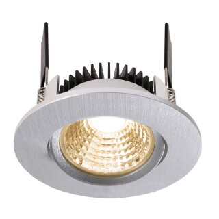 Deko-Light, Deckeneinbauleuchte, COB-68-350mA-2700K-Rund-Silber, 580 lm, Stromkonstant, Eingangsspannung: 16-17 V/DC, Bemessungsstrom: 350 mA, Aluminium, Gebürstet, Energieeffizienzklasse: E, IP 20