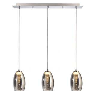 Deko-Light, Pendelleuchte, Electra, 16,5 W, DIM, 3000 K, Silber, 540 lm, Eingangsspannung: 220-240 V/AC, Glas, Glänzend, Energieeffizienzklasse: G, IP 20