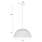 Deko-Light, Pendelleuchte, Basket II 350 mm, 1x max. 40 W E27, Weiß, Eingangsspannung: 220-240 V/AC, Gips, IP 20