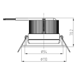 Deko-Light, Deckeneinbauleuchte, COB 94, 16 W, RGB/3000 K, Grau, 710 lm, Spannungskonstant, Eingangsspannung: 24 V/DC, Aluminiumdruckguss, Matt, Energieeffizienzklasse: G, IP 20