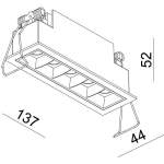 Deko-Light, Deckeneinbauleuchte, Ceti 5, 10 W, 3000 K, Weiß, 800 lm, Stromkonstant, Eingangsspannung: 14-15 V/DC, Bemessungsstrom: 700 mA, Aluminiumdruckguss, Matt, Energieeffizienzklasse: G, IP 20