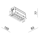 Deko-Light, Deckeneinbauleuchte, Ceti 5 Adjust, Tilt, 10 W, 3000 K, Weiß, 800 lm, Stromkonstant, Eingangsspannung: 14-15 V/DC, Bemessungsstrom: 700 mA, Aluminiumdruckguss, Matt, Energieeffizienzklasse: G, IP 20