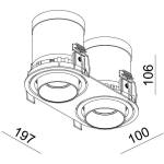 Deko-Light, Deckeneinbauleuchte, Rigel Mini Round Double, 22 W, 3000 K, Weiß, 1390 lm, Stromkonstant, Eingangsspannung: 21-22 V/DC, Bemessungsstrom: 500 mA, Aluminiumdruckguss, Matt, Energieeffizienzklasse: G, IP 20