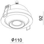 Deko-Light, Deckeneinbauleuchte, Bellatrix, 9 W, 3000 K, Weiß, 760 lm, Stromkonstant, Eingangsspannung: 18 V/DC, Bemessungsstrom: 500 mA, Aluminiumdruckguss, Energieeffizienzklasse: G, IP 20