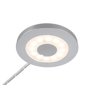 Deko-Light, Möbelaufbauleuchte, Paty Rund, 2,5 W, 3000 K, Silber, Mini AMP, 185 lm, Spannungskonstant, Eingangsspannung: 12 V/DC, Aluminium, Energieeffizienzklasse: G, IP 20