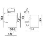 Deko-Light, 3-Phasen-Spot, Nihal, 33 W, DIM, 4000 K, Silber, 2860 lm, Eingangsspannung: 220-240 V/AC, Aluminiumdruckguss, Energieeffizienzklasse: G, IP 20