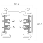 D LINE - Aufbau 3-Phasen Stromschiene 1m, Fenstergrau...