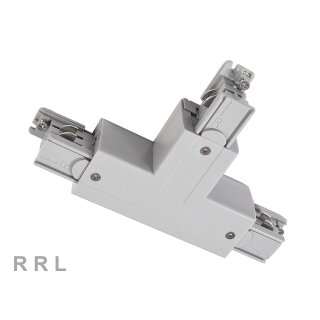 D LINE 3-Phasen Schienensystem T-Verbinder Rechts-Rechts-Links mit Wechselmechanik, Fenstergrau RAL7040 | 710031