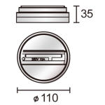 D LINE 3-Phasen Schienensystem Aufbau-Adapter für Leuchten, Fenstergrau RAL7040 | 710046