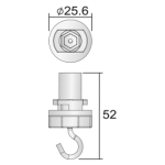 D LINE 3-Phasen Schienensystem Schilderhaken, Fenstergrau RAL7040 | 710061