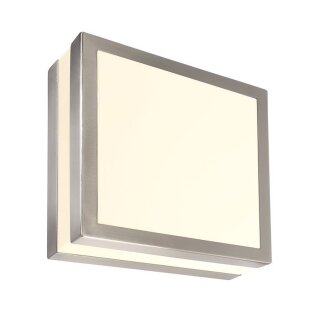 Deko-Light, Wandaufbauleuchte, Scuti I Eckig, 2x max. 11 W E27, Silber, Eingangsspannung: 220-240 V/AC, Edelstahl, Gebürstet, IP 44