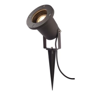 Deko-Light, Erdspießstrahler, Lomi, 1x max. 7 W GU10, Schwarz, Eingangsspannung: 220-240 V/AC, Aluminium, IP 65, IP 44