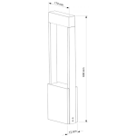 Deko-Light, Pollerleuchte, Chertan 600 mm, 13 mm, 3000 K, Grau, 530 lm, Eingangsspannung: 100-277 V/AC, Aluminiumdruckguss, Energieeffizienzklasse: G, IP 54