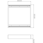 Deko-Light, Mechanisches Systemzubehör, Aufbaurahmen 30x30, Aluminiumprofil, Verkehrsweiß RAL 9016, Tiefe: 303 mm, Breite: 303 mm, Höhe: 50 mm