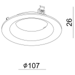 Deko-Light, Mechanisches Systemzubehör, Reflektor Ring Schwarz für Serie Uni II Max, Aluminiumdruckguss, Schwarz, Höhe: 26 mm, Durchmesser: 107 mm, IP 20