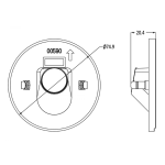 Deko-Light, Mechanisches Systemzubehör, Abdeckung rund grau Auge für Alwaid, Aluminiumdruckguss, Weißaluminium RAL 9006, Höhe: 20.4 mm, Durchmesser: 74.9 mm, IP 20