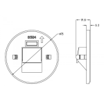 Deko-Light, Mechanisches Systemzubehör, Abdeckung rund weiß für Alwaid, Aluminiumdruckguss, Verkehrsweiß RAL 9016, Höhe: 19.8 mm, Durchmesser: 75 mm, IP 20