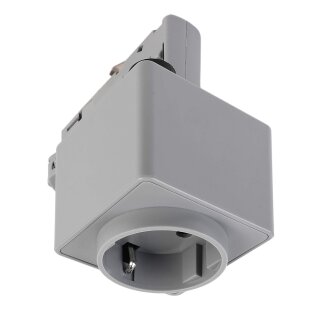 D Line | Universal Steckdose für 3-Phasen Stromschiene, 220-240V AC/50-60Hz, 6 A, IP20, Grau