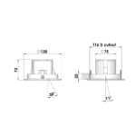 Downlight Casa Circle DL 29W/830 FL 32° 3D weiß...