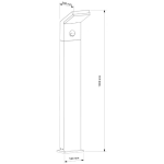 Deko-Light, Pollerleuchte, Tucanae Motion 1000 mm, 18 W, 3000 K, Grau, 1650 lm, Eingangsspannung: 110-240 V/AC, Aluminiumdruckguss, Energieeffizienzklasse: F, IP 54