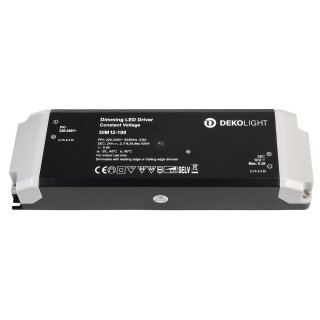 Deko-Light, Netzgerät (CV, DC) dimmbar, BASIC, DIM, CV, 12V 34-100W, Spannungskonstant, Mit Phasenanschnittsdimmer / Mit Phasenabschnittsdimmer, 34,0-100,0 W, Eingangsspannung: 220-240 V/AC, Ausgangsspannung: 12 V/DC