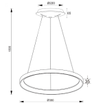 Deko-Light, Pendelleuchte, Merope 400 mm, 30 W, DIM, 3000/4000 K, Schwarz, 2100 lm, Eingangsspannung: 220-240 V/AC, Aluminium, Matt, IP 20