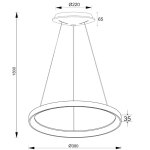 Deko-Light, Pendelleuchte, Merope 400 mm, 30 W, DIM, 3000/4000 K, Kaffee, 2100 lm, Eingangsspannung: 220-240 V/AC, Aluminium, IP 20