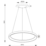 Deko-Light, Pendelleuchte, Merope 800 mm, 60 W, DIM, 3000/4000 K, Schwarz, 4800 lm, Eingangsspannung: 220-240 V/AC, Aluminium, Matt, IP 20