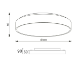 Deko-Light, Deckenaufbauleuchte, Menkar 400 mm, 41,0 W, 3000/4000 K, Kaffee, 3100 lm, Eingangsspannung: 220-240 V/AC, Aluminium, IP 20