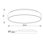 Deko-Light, Deckenaufbauleuchte, Menkar 600 mm, 70,0 W, 3000/4000 K, Kaffee, 5000 lm, Eingangsspannung: 220-240 V/AC, Aluminium, IP 20