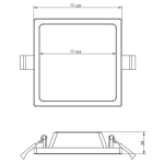 Deko-Light, Deckeneinbauleuchte, Alya Eckig, 7 W, DIM, 3000 K, Weiß, 555 lm, Eingangsspannung: 220-240 V/AC, Kunststoff, Energieeffizienzklasse: G, IP 20