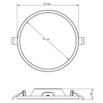 Deko-Light, Deckeneinbauleuchte, Alya Rund, 12 W, DIM, 3000 K, Weiß, 990 lm, Eingangsspannung: 220-240 V/AC, Kunststoff, Energieeffizienzklasse: G, IP 20