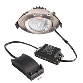 Deko-Light, Deckeneinbauleuchte, Dione IP, 8,5 W, DIM, 3000 K, Nickel, 800 lm, Eingangsspannung: 220-240 V/AC, Aluminium, Gebürstet, Energieeffizienzklasse: E, IP 20