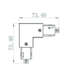 D ONE 1-Phasen Schienensystem 90°-Verbinder, Links, Schwarz | 720017