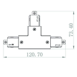 D ONE 1-Phasen Schienensystem T-Verbinder, Links-Links-Rechts, Schwarz | 720025