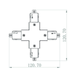 D ONE 1-Phasen Schienensystem X-Verbinder, Verkehrsweiß RAL9016 | 720028