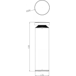 Deko-Light, Pollerleuchte, Faro 60, 24 W, DALI, 3000 K, grau, 1030 lm, Eingangsspannung: 200-240 V/AC, Aluminiumdruckguss, IP 65