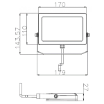 Deko-Light, Fluter, Flood SMD, 15 W, 3000 K, Silber, 1800...